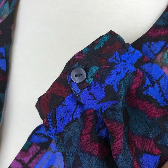 Lucky Brand Women's Size L Geometric All Over Print Blouse - Picture 4 of 6